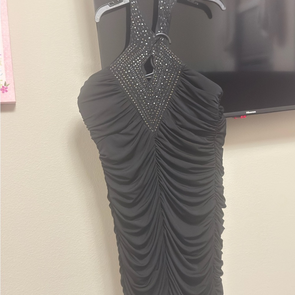 Elegant Black Halter Dress